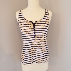 Banana Republic Stripe Button Tank Top, XS